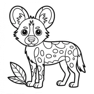 Kleurplaat Afrikaanse Wilde Hond