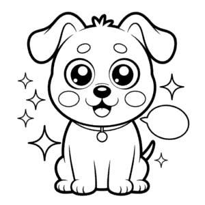 Kleurplaat Anime Hond