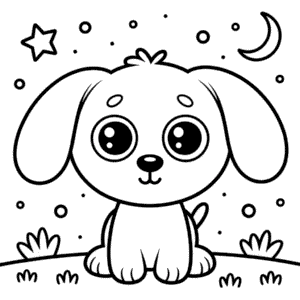 Kleurplaat Beanie Boo Hond