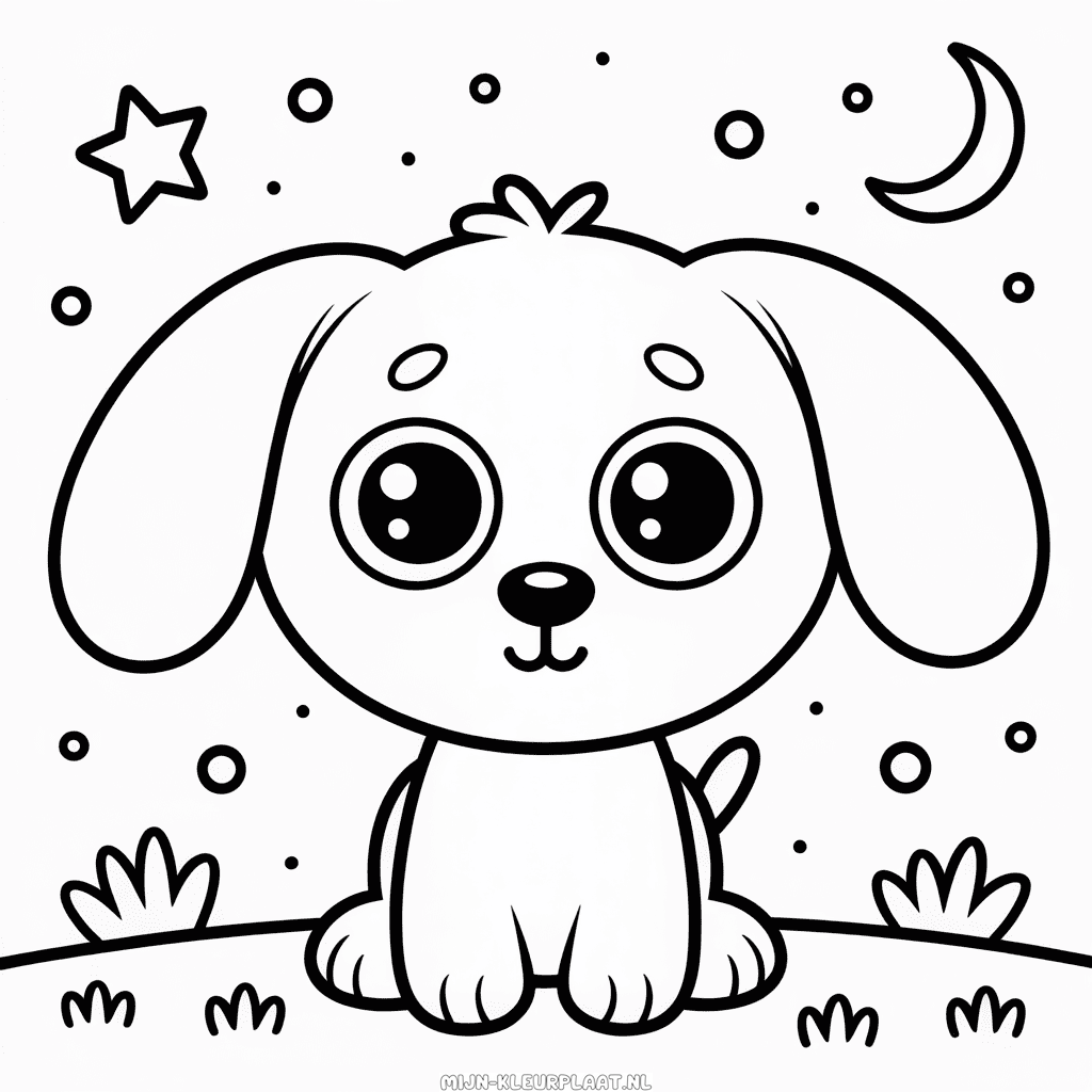 Kleurplaat Beanie Boo Hond