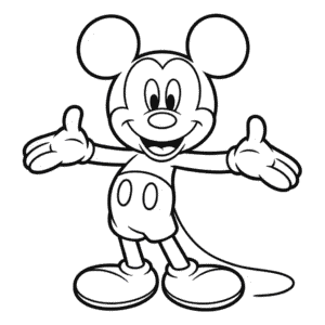 Kleurplaat Blanco Mickey Mouse