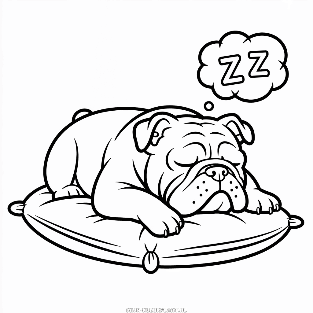 Kleurplaat Bulldog