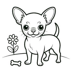 Kleurplaat Chihuahua Hond