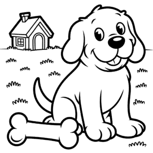 Kleurplaat Clifford de Grote Rode Hond