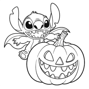 Kleurplaat Halloween Stitch
