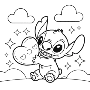Kleurplaat Kawaii Stitch