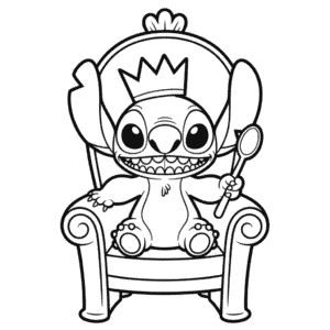 Kleurplaat Koning Stitch