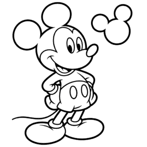 Kleurplaat Mickey Mouse voor Kinderen