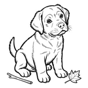 Kleurplaat Schattige Realistische Hond