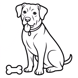 Kleurplaat Volwassen Hond