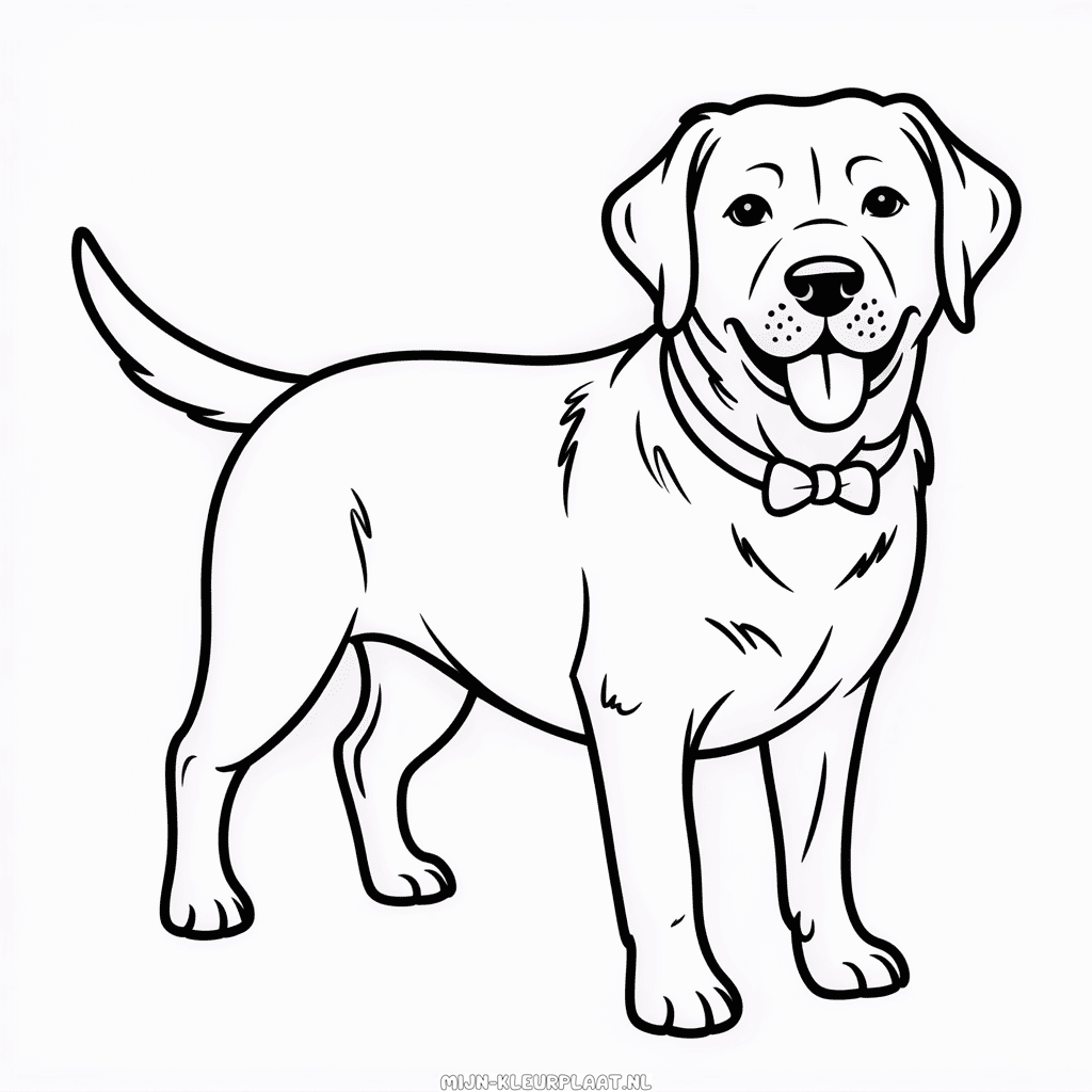 Kleurplaat Zwarte Labrador Hond