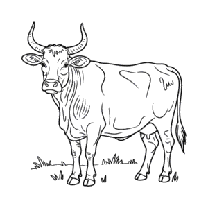 Kleurplaat Afrikaanse Koe
