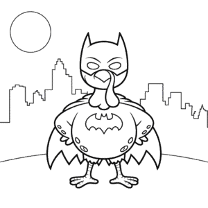 Kleurplaat Batman Kalkoen