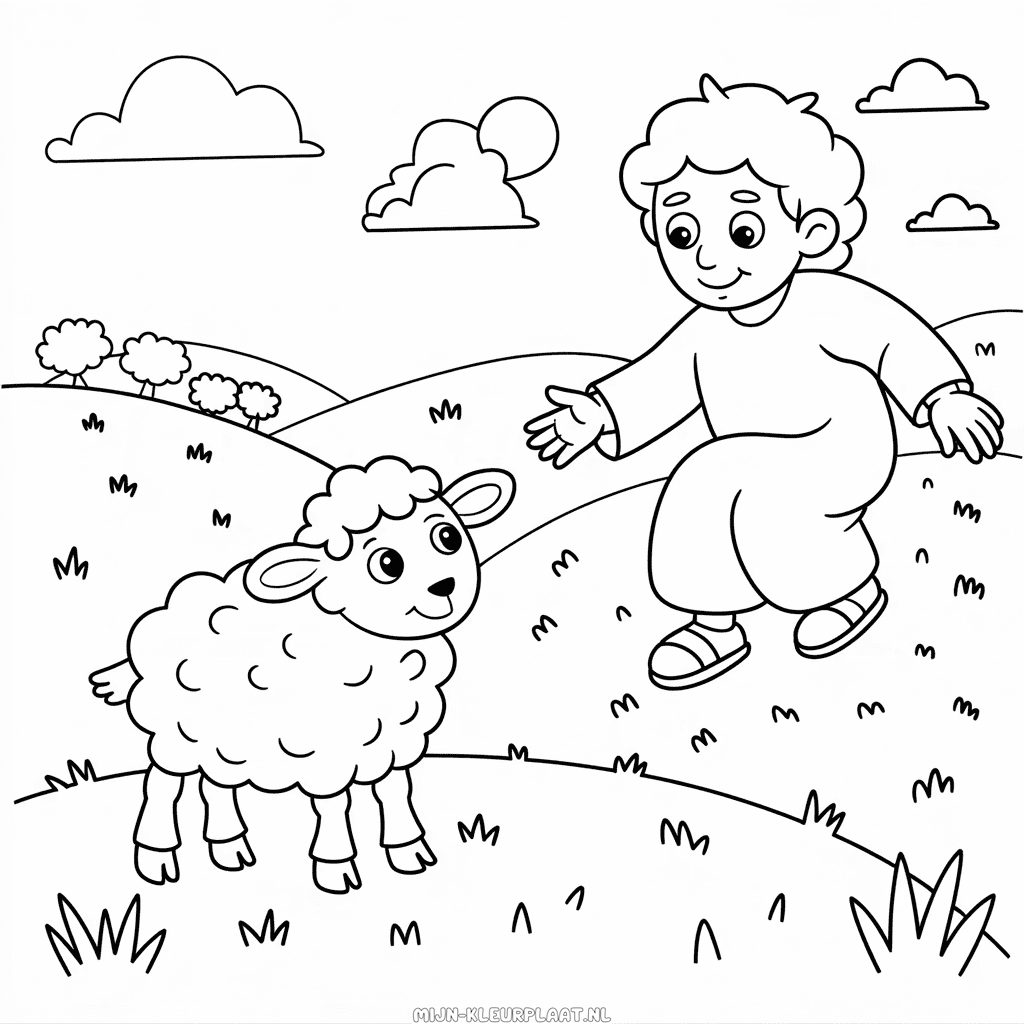 Kleurplaat Bijbelverhaal Het Verloren Schaap