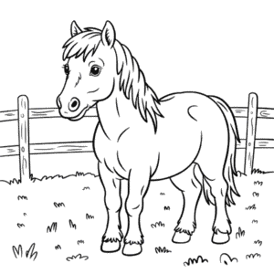 Kleurplaat Echte Pony