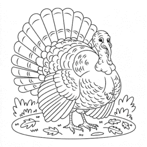 Kleurplaat Grote Kalkoen