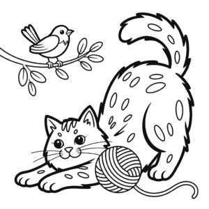 Kleurplaat Grote Kat