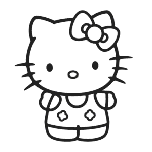 Kleurplaat Kleine Hello Kitty