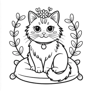 Kleurplaat Mooie Kat