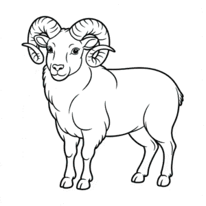 Kleurplaat Ram Dier