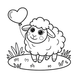 Kleurplaat Schattig Schaap