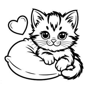 Kleurplaat Schattige Kat
