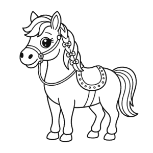 Kleurplaat Sierlijk Paard