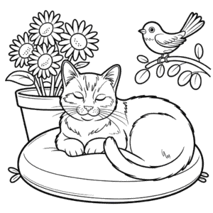 Kleurplaat Volwassen Kat