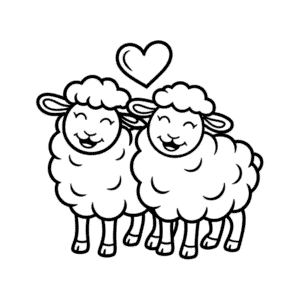 Kleurplaat Zwarte en Witte Schapen