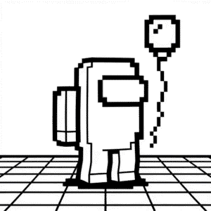 Kleurplaat Among Us Minecraft