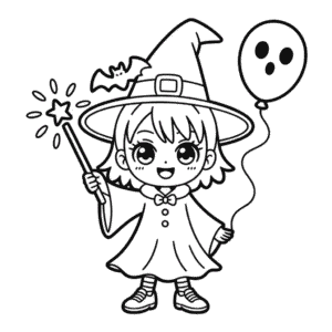 Kleurplaat Anime Halloween