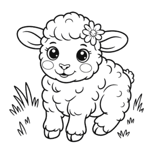 Kleurplaat Baby Schaap
