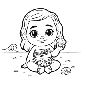 Kleurplaat Baby Vaiana