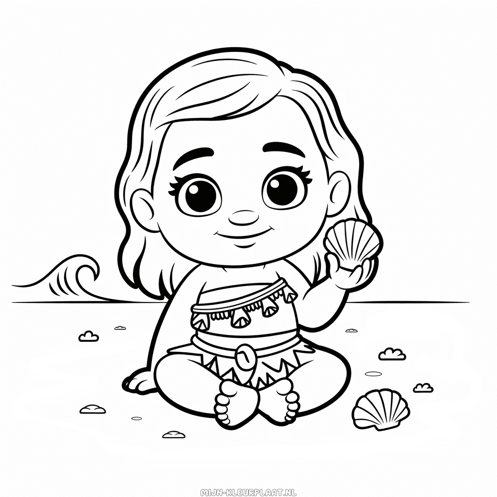 Kleurplaat Baby Vaiana