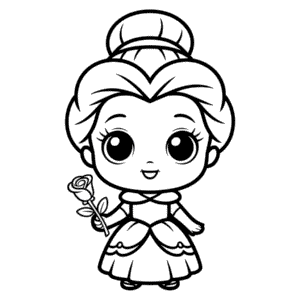 Kleurplaat Chibi Disney Prinses
