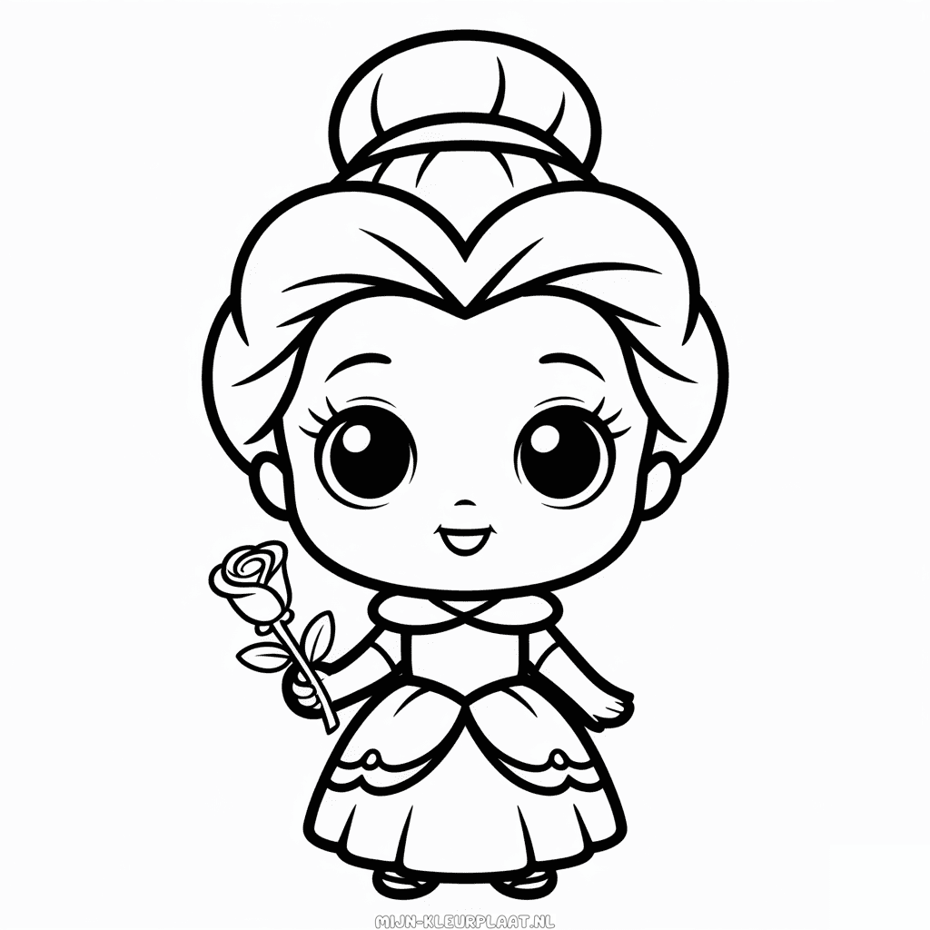 Kleurplaat Chibi Disney Prinses