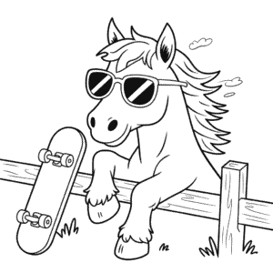 Kleurplaat Coole Paard