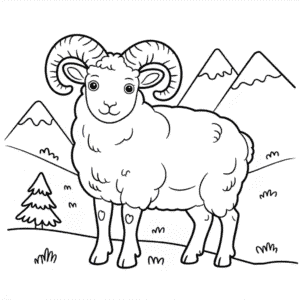 Kleurplaat Dall Schaap
