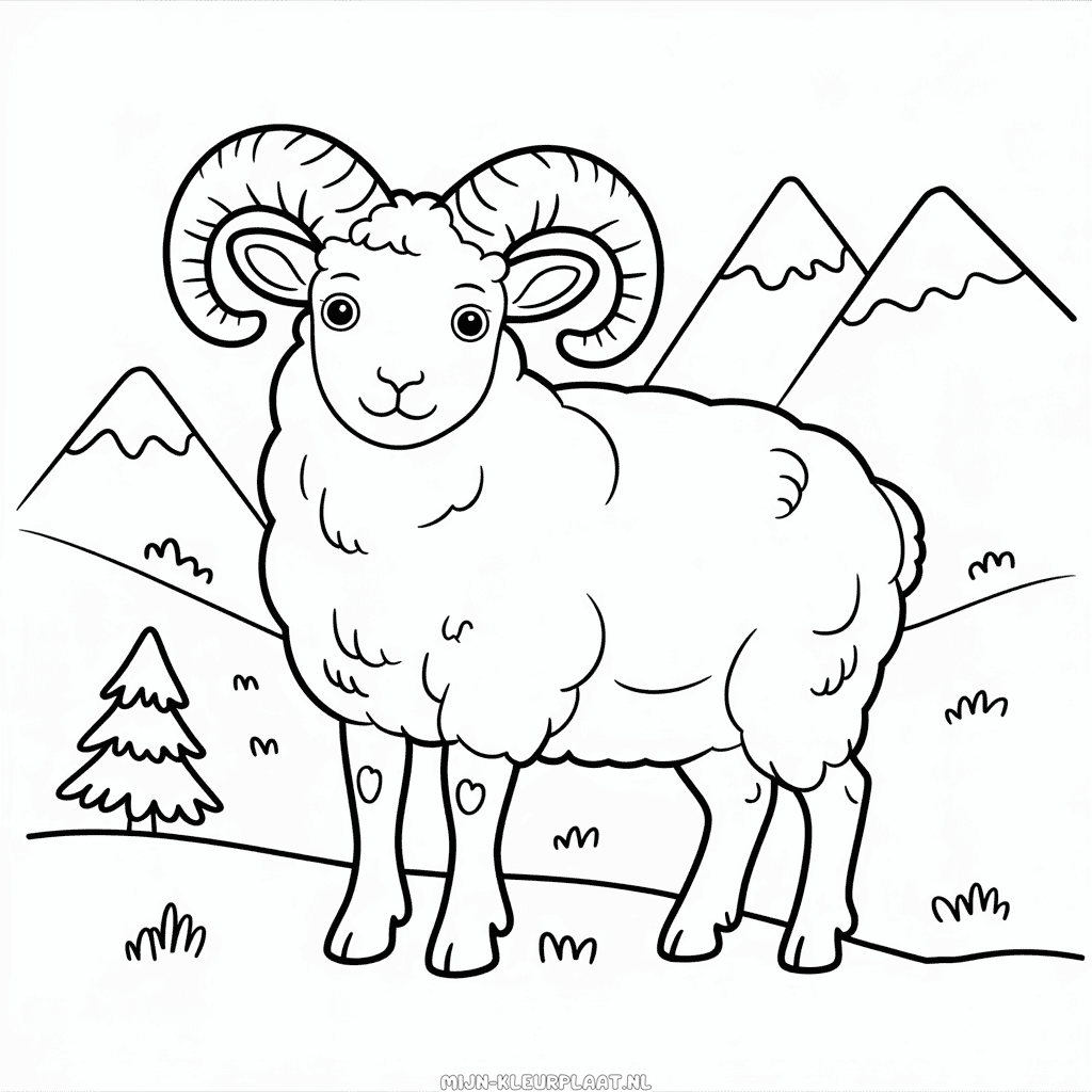 Kleurplaat Dall Schaap