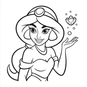 Kleurplaat Disney Jasmine