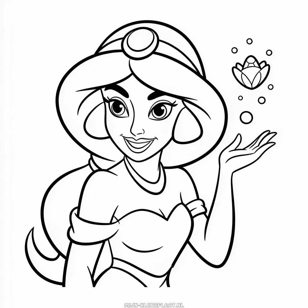Kleurplaat Disney Jasmine