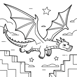 Kleurplaat Draken Minecraft