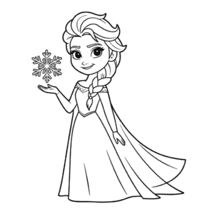 Kleurplaat Eenvoudige Elsa