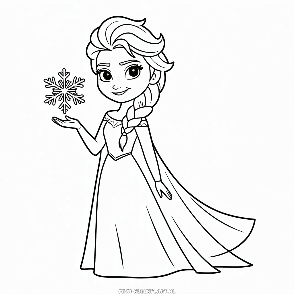 Kleurplaat Eenvoudige Elsa