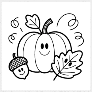 Kleurplaat Eenvoudige Herfst