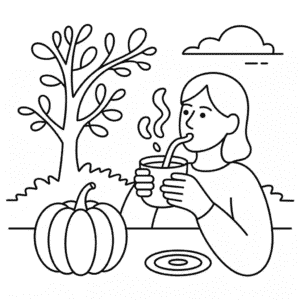 Kleurplaat Eenvoudige Herfst Volwassenen