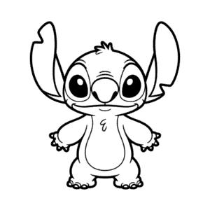 Kleurplaat Eenvoudige Stitch
