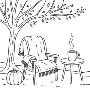 Kleurplaat Gezellige Herfst