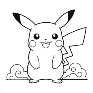 Kleurplaat Gigantamax Pikachu