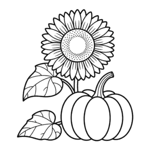 Kleurplaat Herfst Bloem